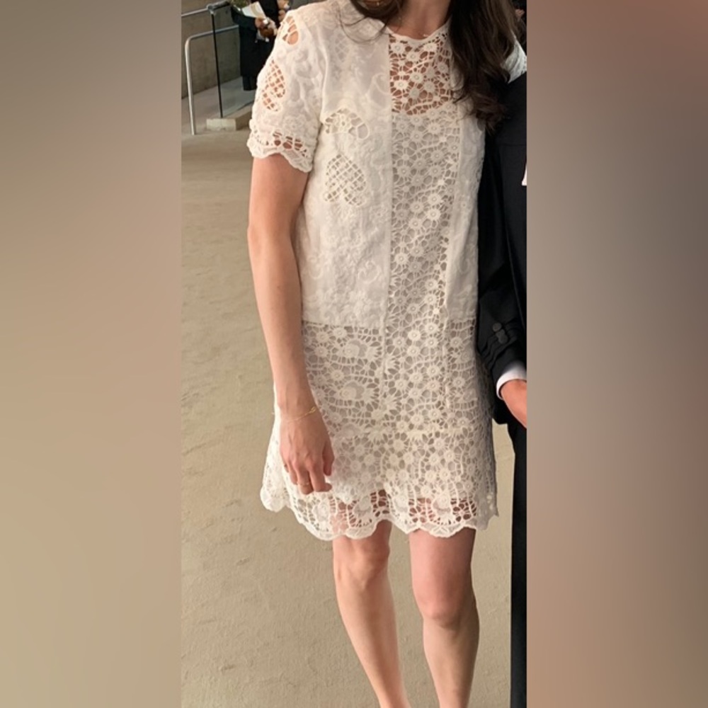 White floral embroidered dress